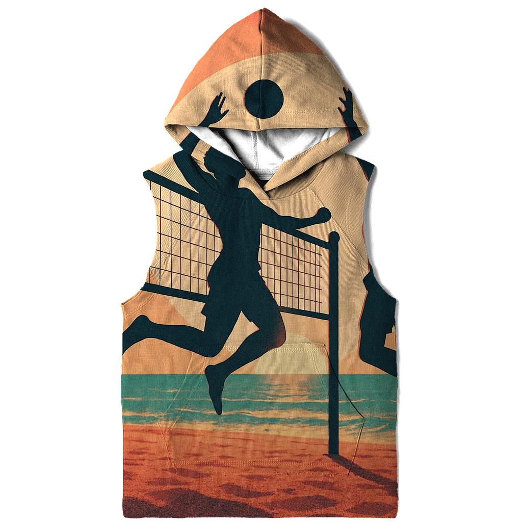 Beach Volleyball Sunset printed hoodies