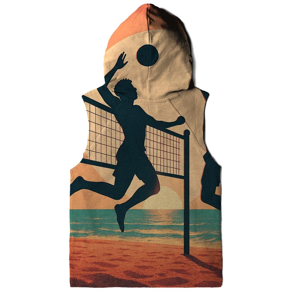 Beach Volleyball Sunset printed hoodies