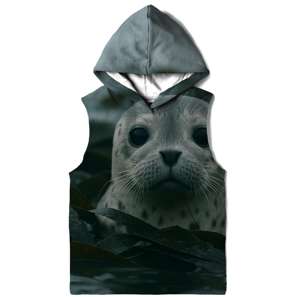 Kelp Fringe Harbor Seal Pup designer hoodies