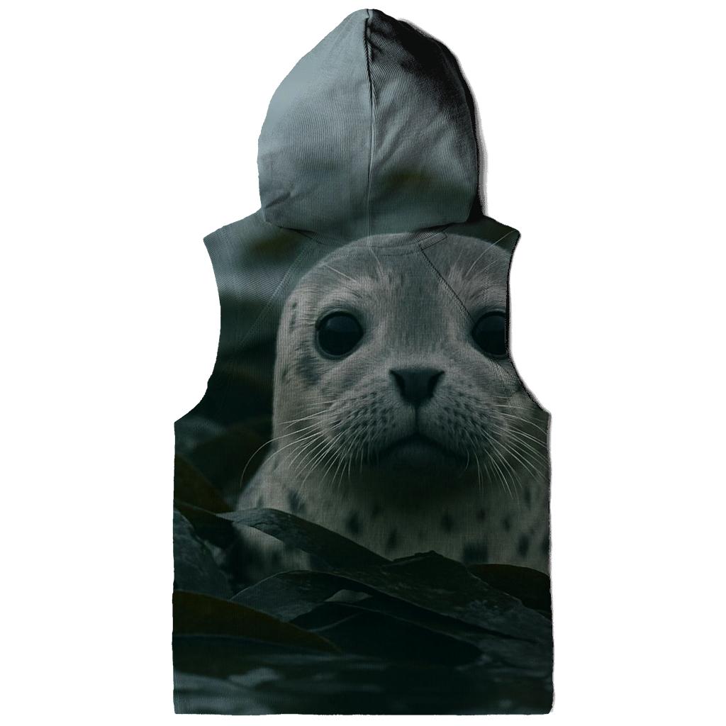 Kelp Fringe Harbor Seal Pup designer hoodies