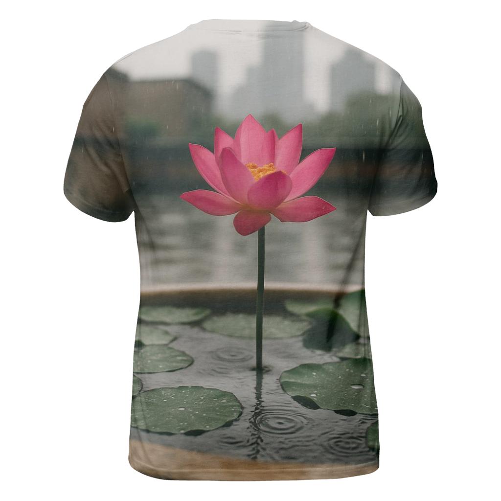 Urban Lotus In Rain trendy printed shirt styles