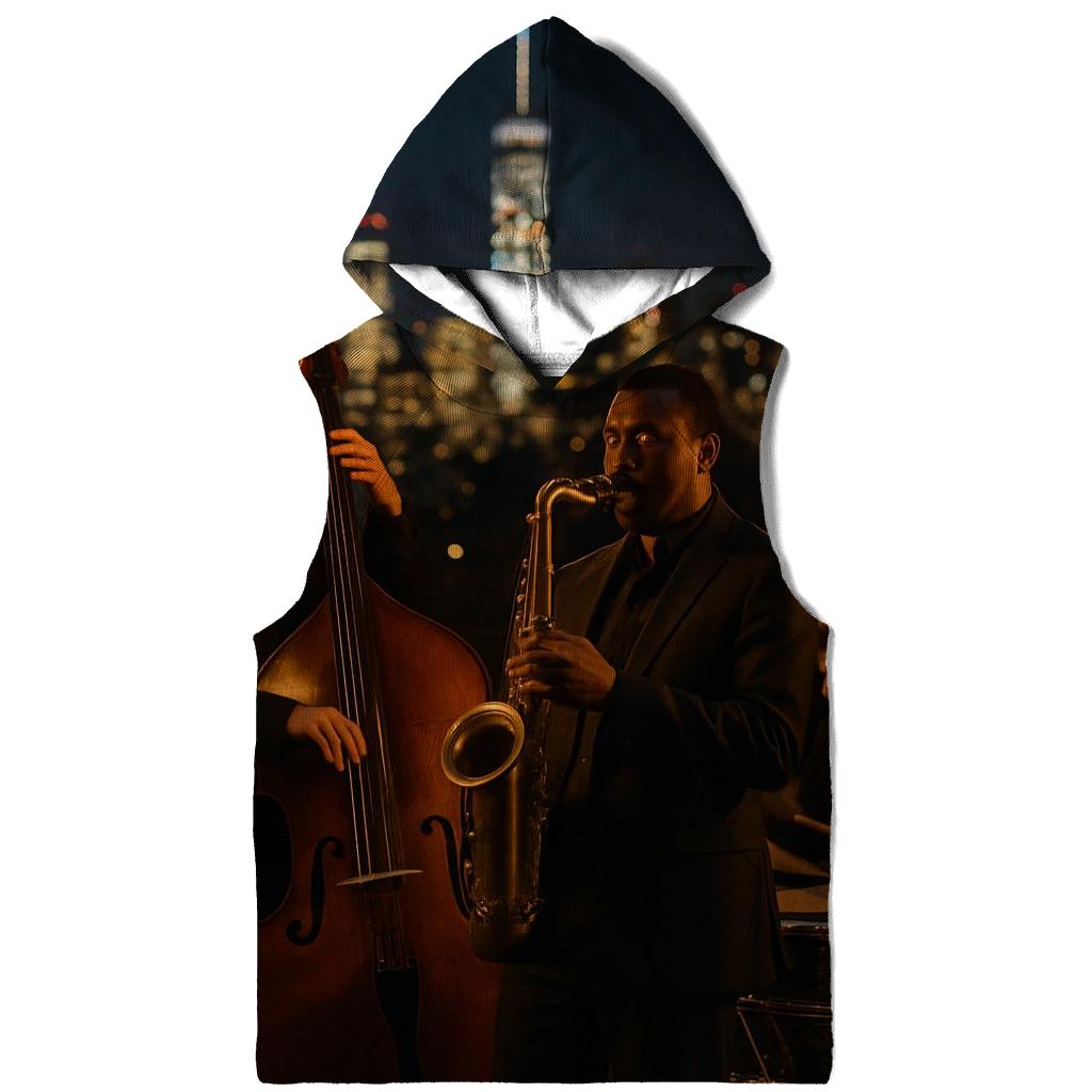 Harlem Jazz Night Skyline printed hoodies