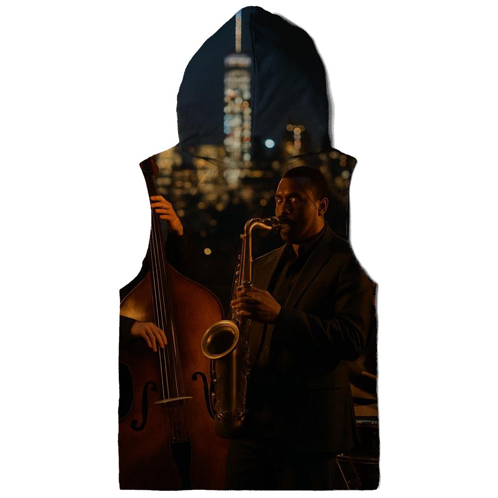 Harlem Jazz Night Skyline printed hoodies