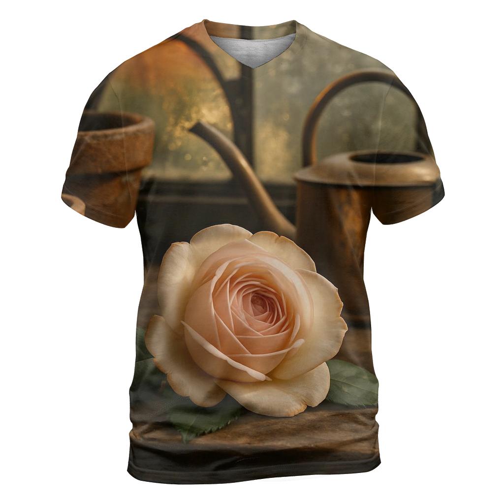 Tea Rose In Vintage Conservatory creative print fashion shirts