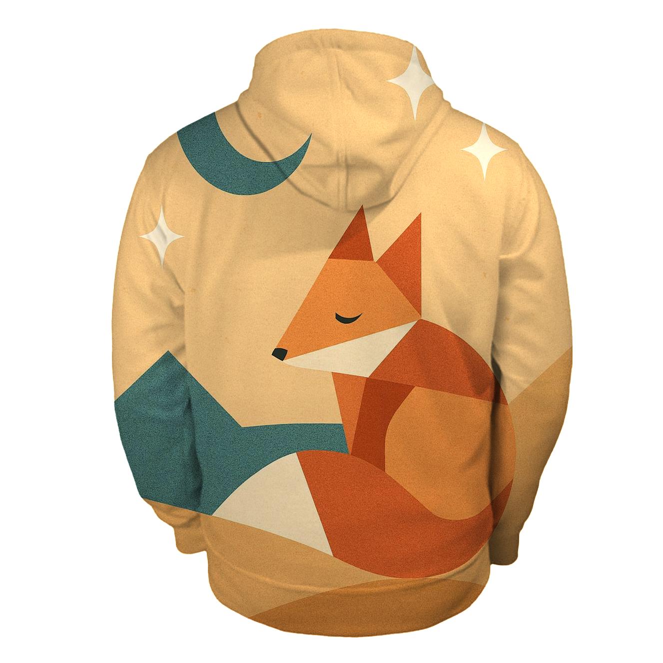 Geometric Desert Fox zip-up hoodies