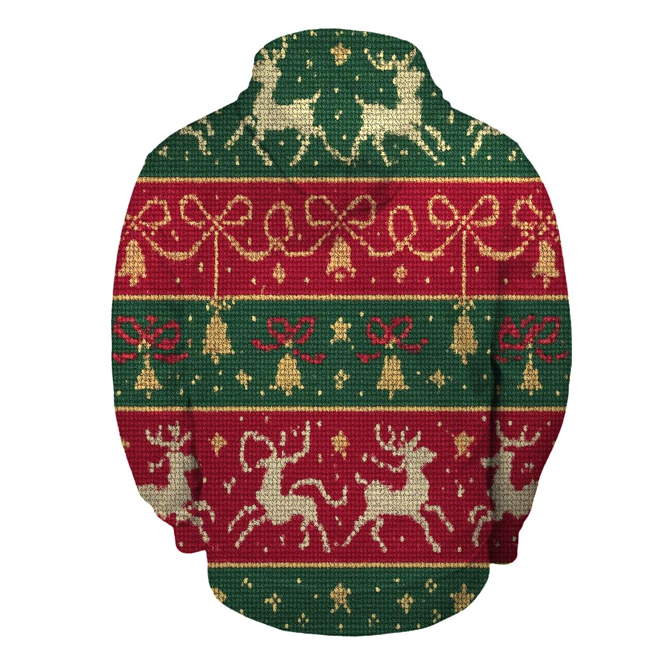 Reindeer Ribbon Carousel Design lightweight hoodies