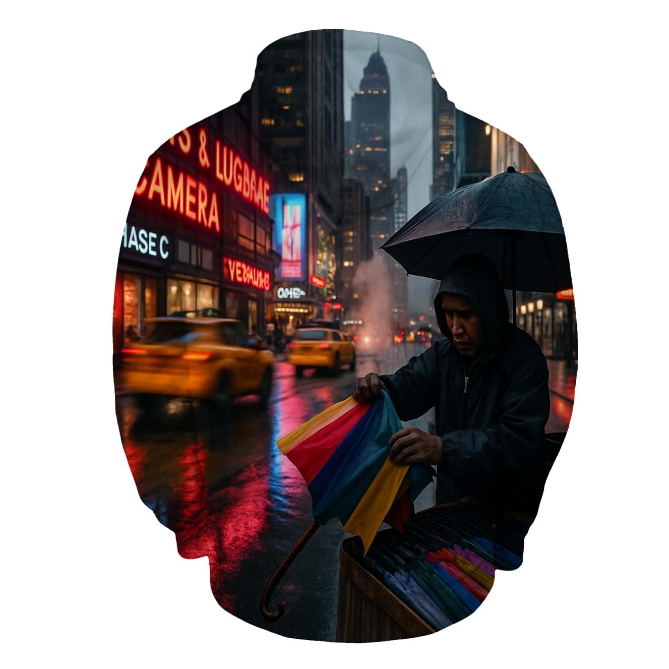 Times Square Rain Afterglow zip-up hoodies