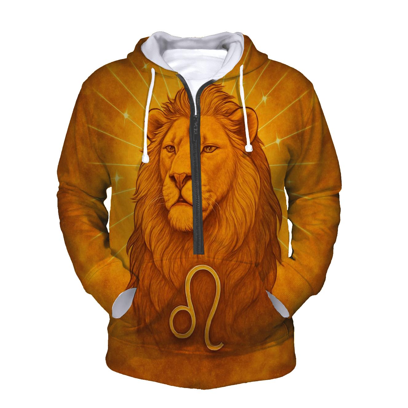 Leo Solar Flare Lion Artwork graphic hoodies