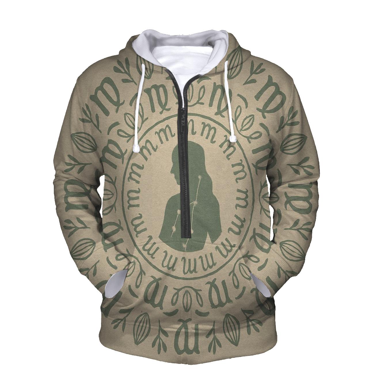 Virgo Earth Mandala Pattern custom hoodies