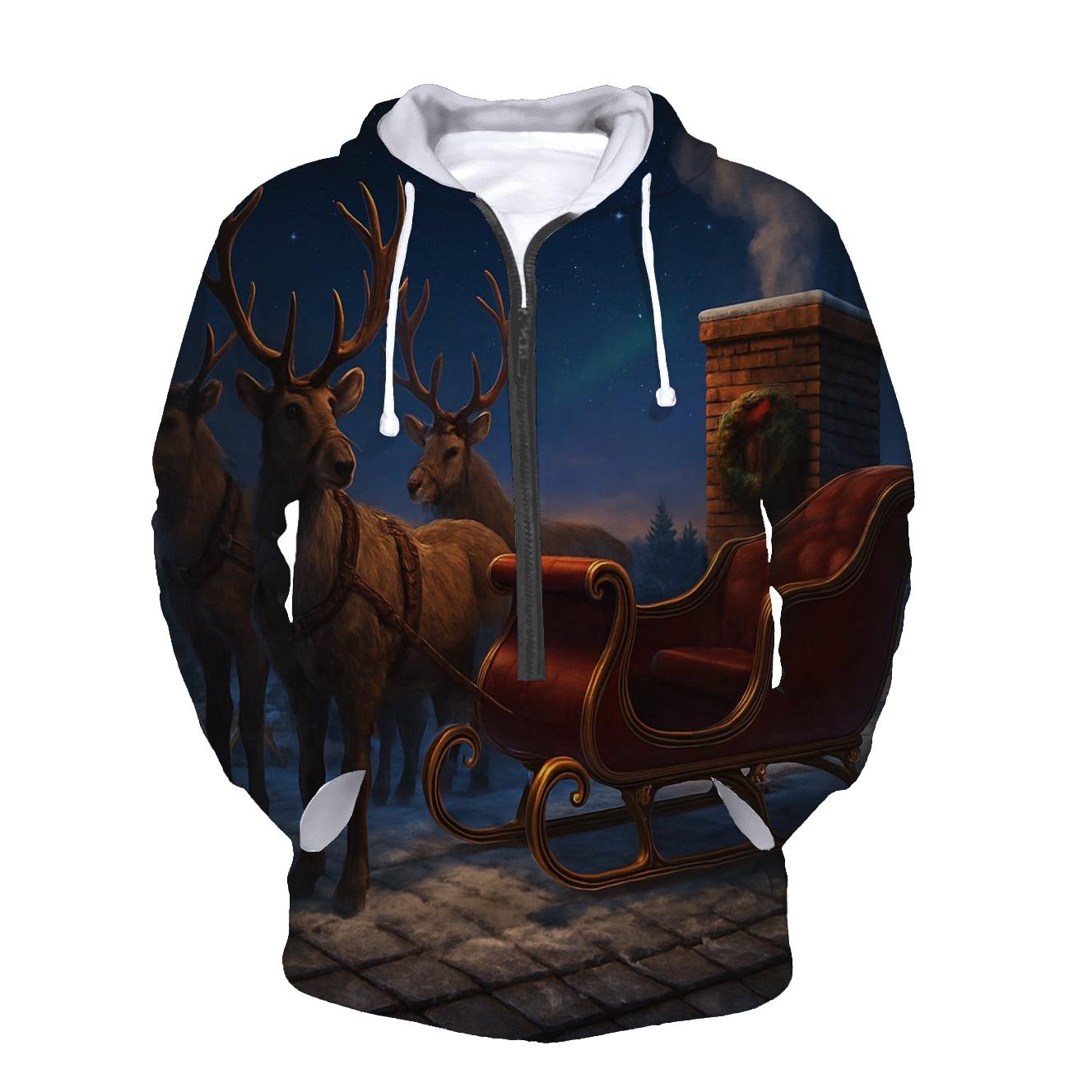 Santa Sleigh On Roofline hoodies fashion