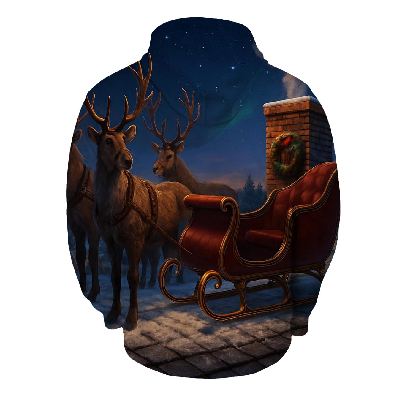 Santa Sleigh On Roofline hoodies fashion