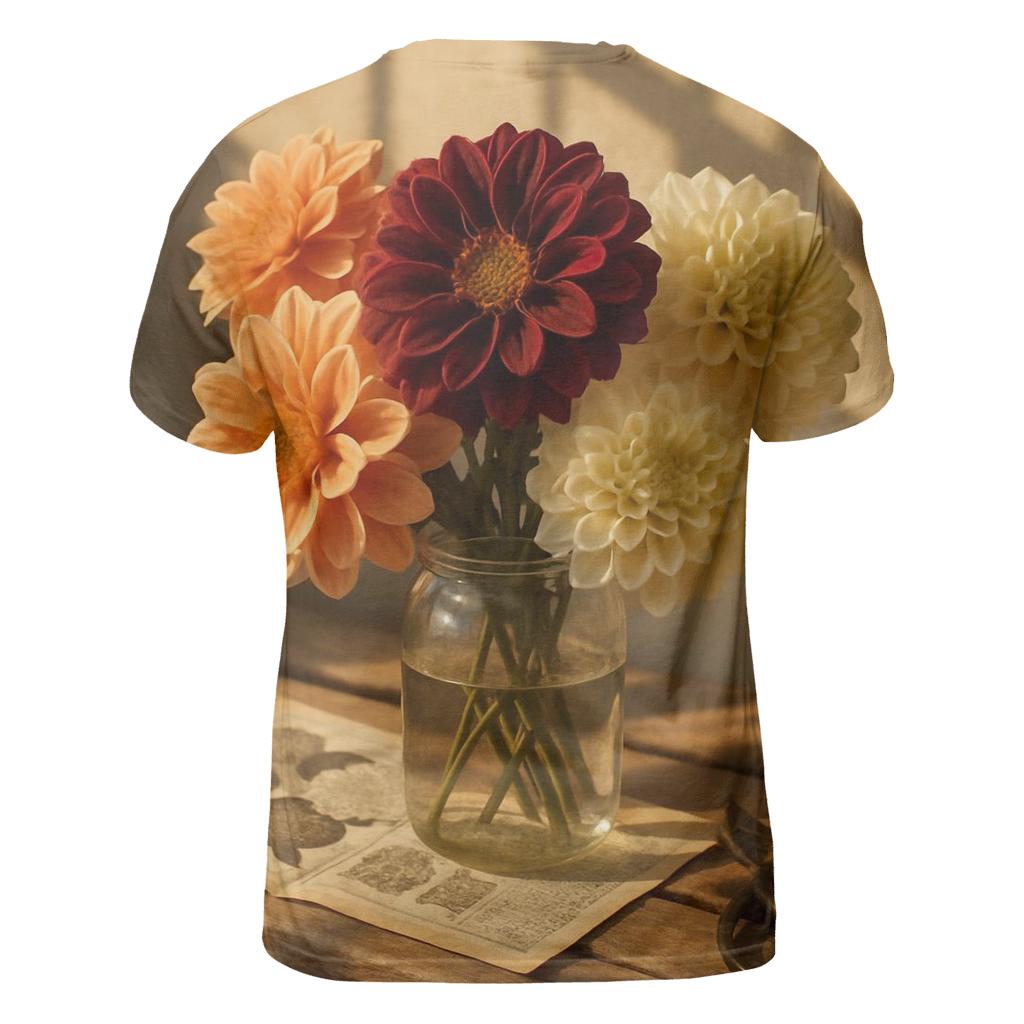 Bouquet Of Heirloom Dahlias In Autumn Light artistic all-over print tops