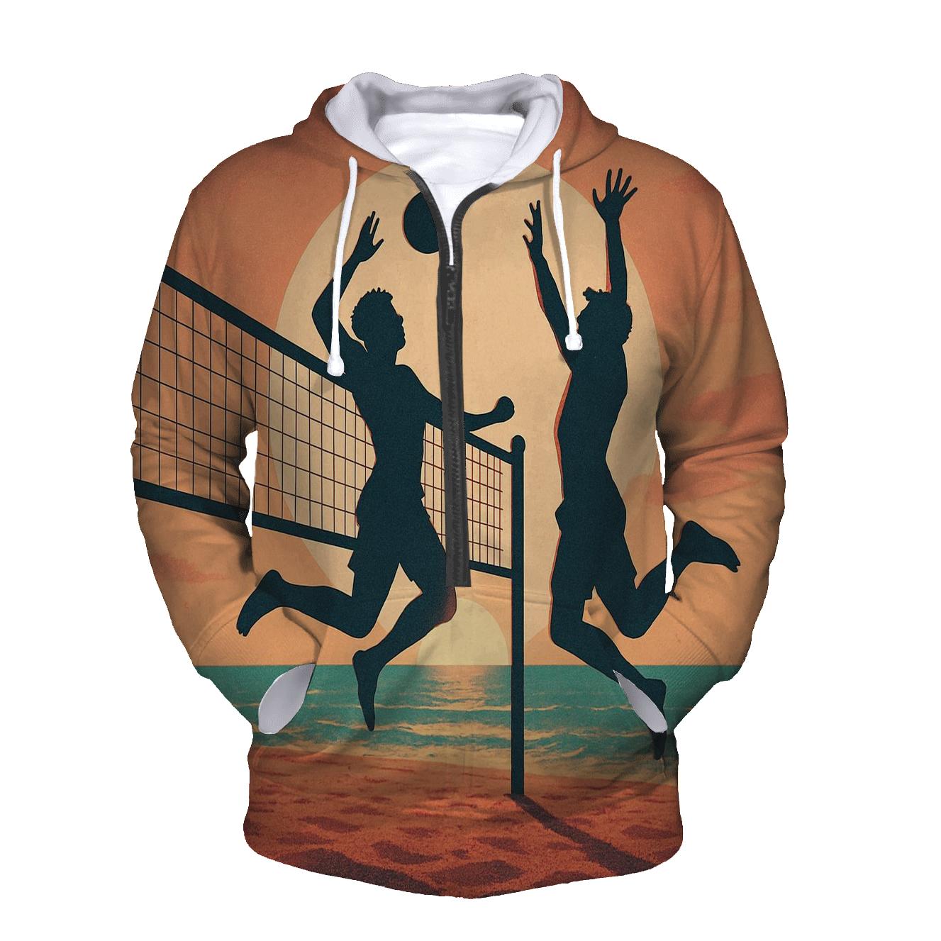 Beach Volleyball Sunset custom hoodies