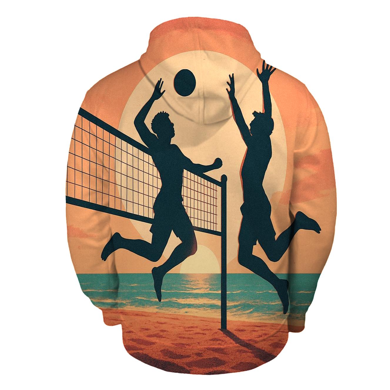 Beach Volleyball Sunset custom hoodies