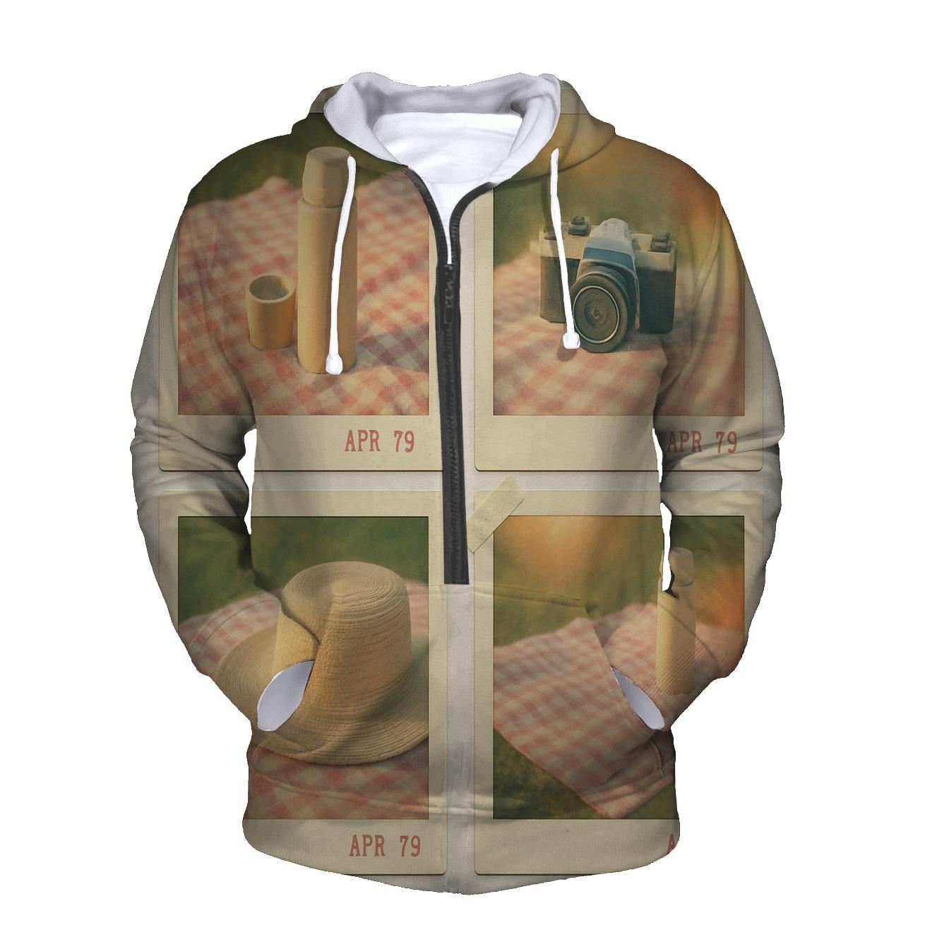 Polaroid Summer Picnic Grid custom hoodies