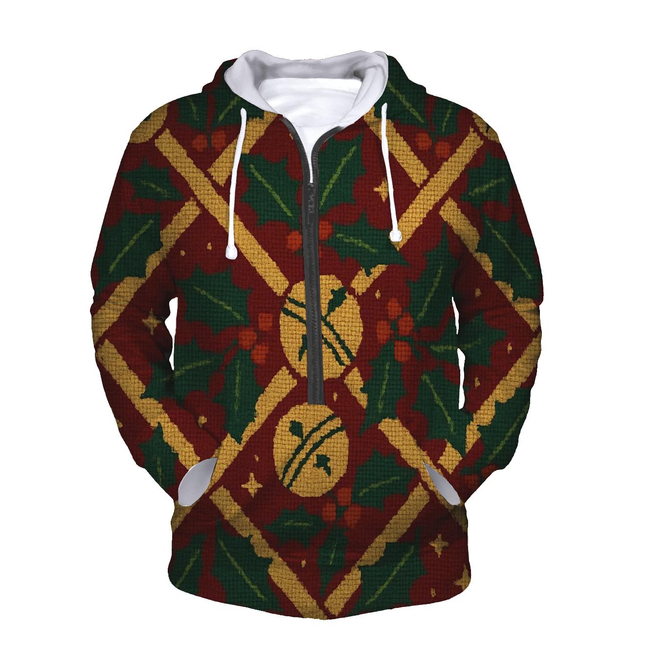 Sleigh Bell Crisscross Design graphic hoodies