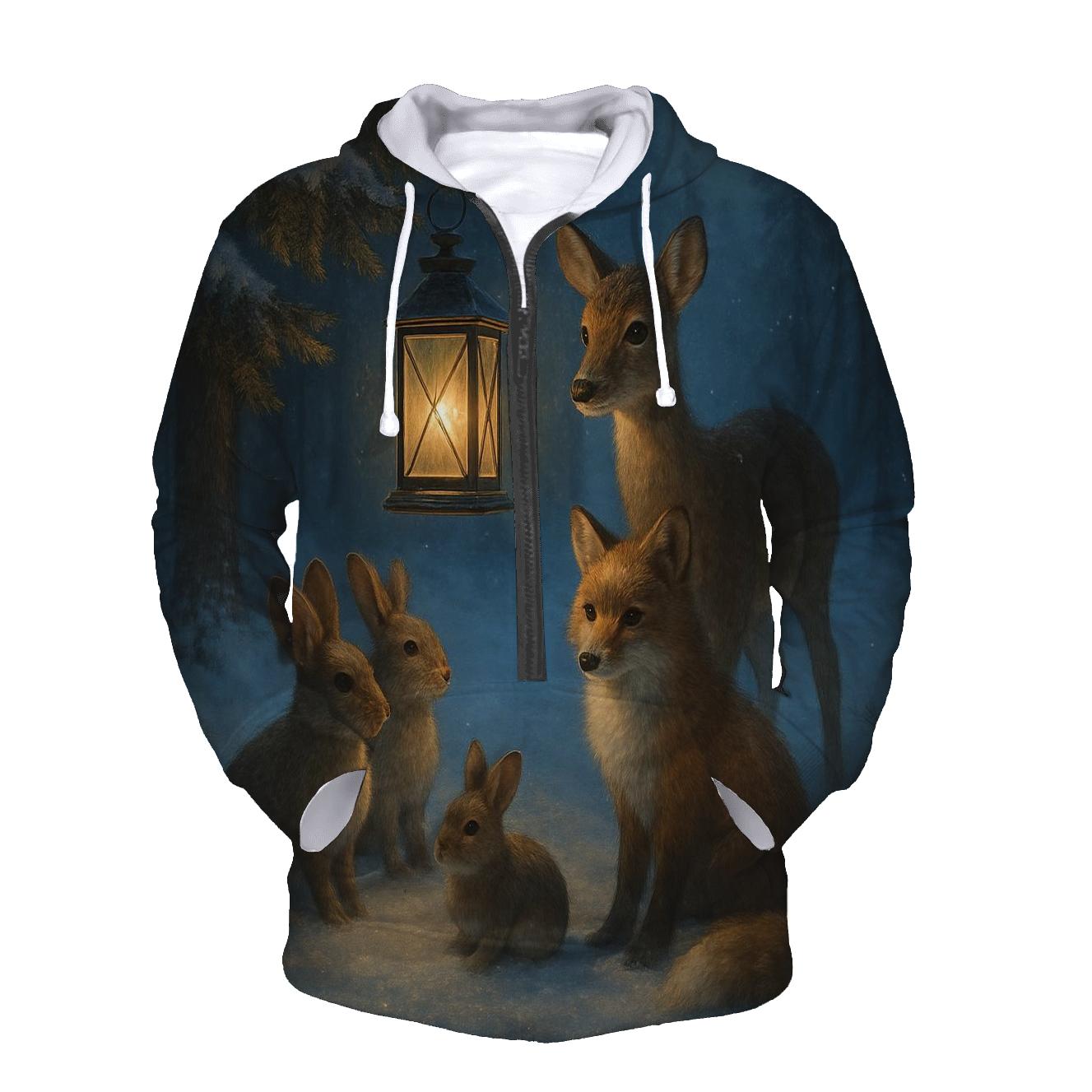 Forest Lantern Gathering printed hoodies