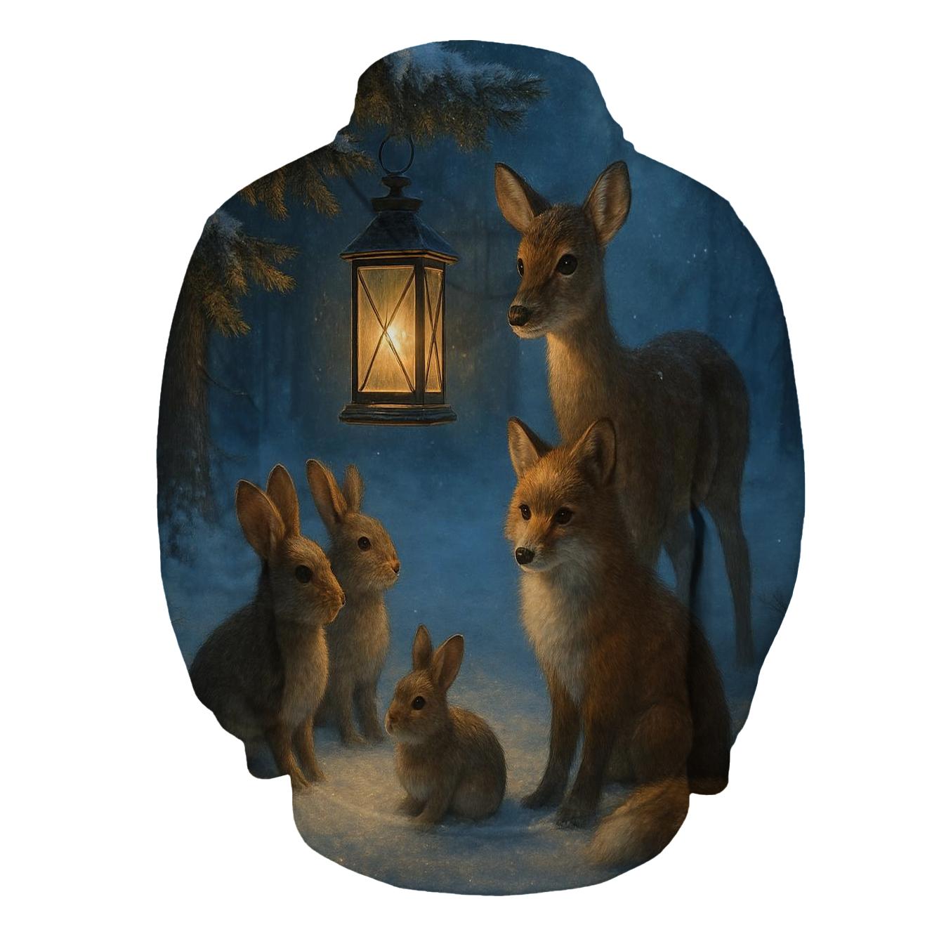 Forest Lantern Gathering printed hoodies