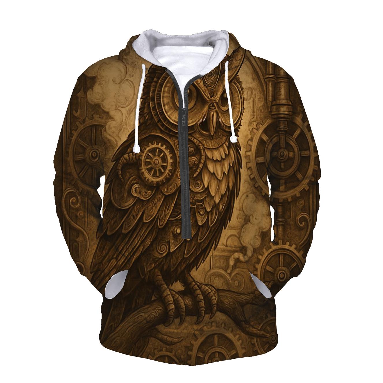 Steampunk Mechanical Owl graphic hoodies