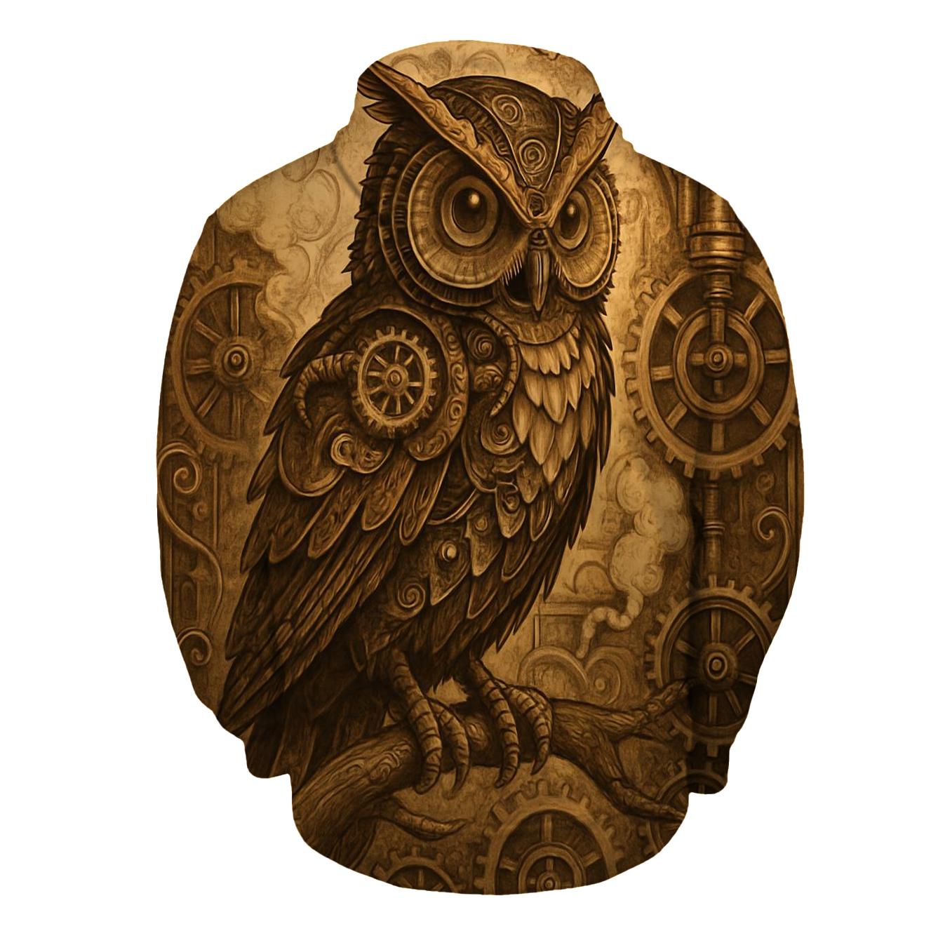 Steampunk Mechanical Owl graphic hoodies