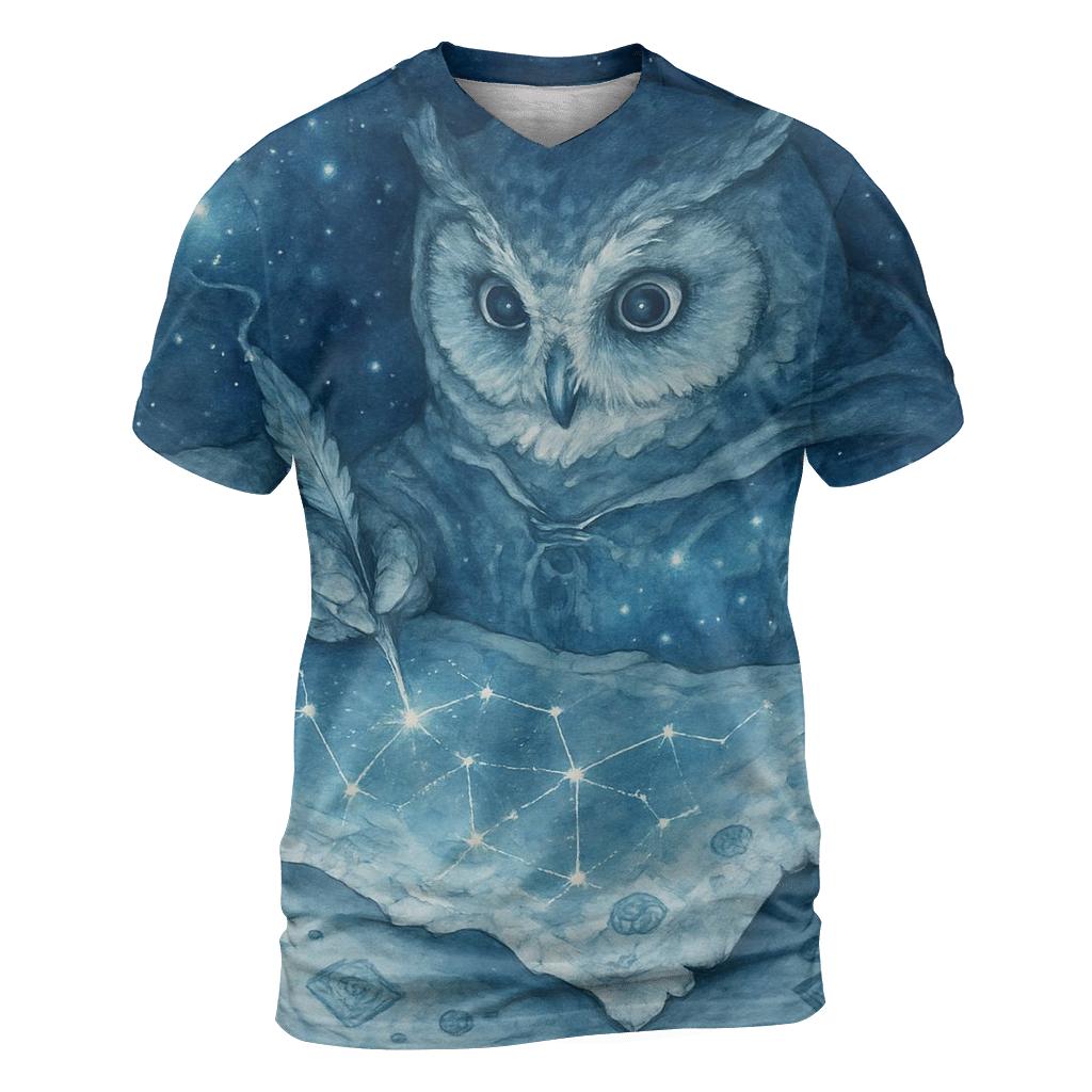 Moonlight Cartographer Owl trendy printed shirt styles