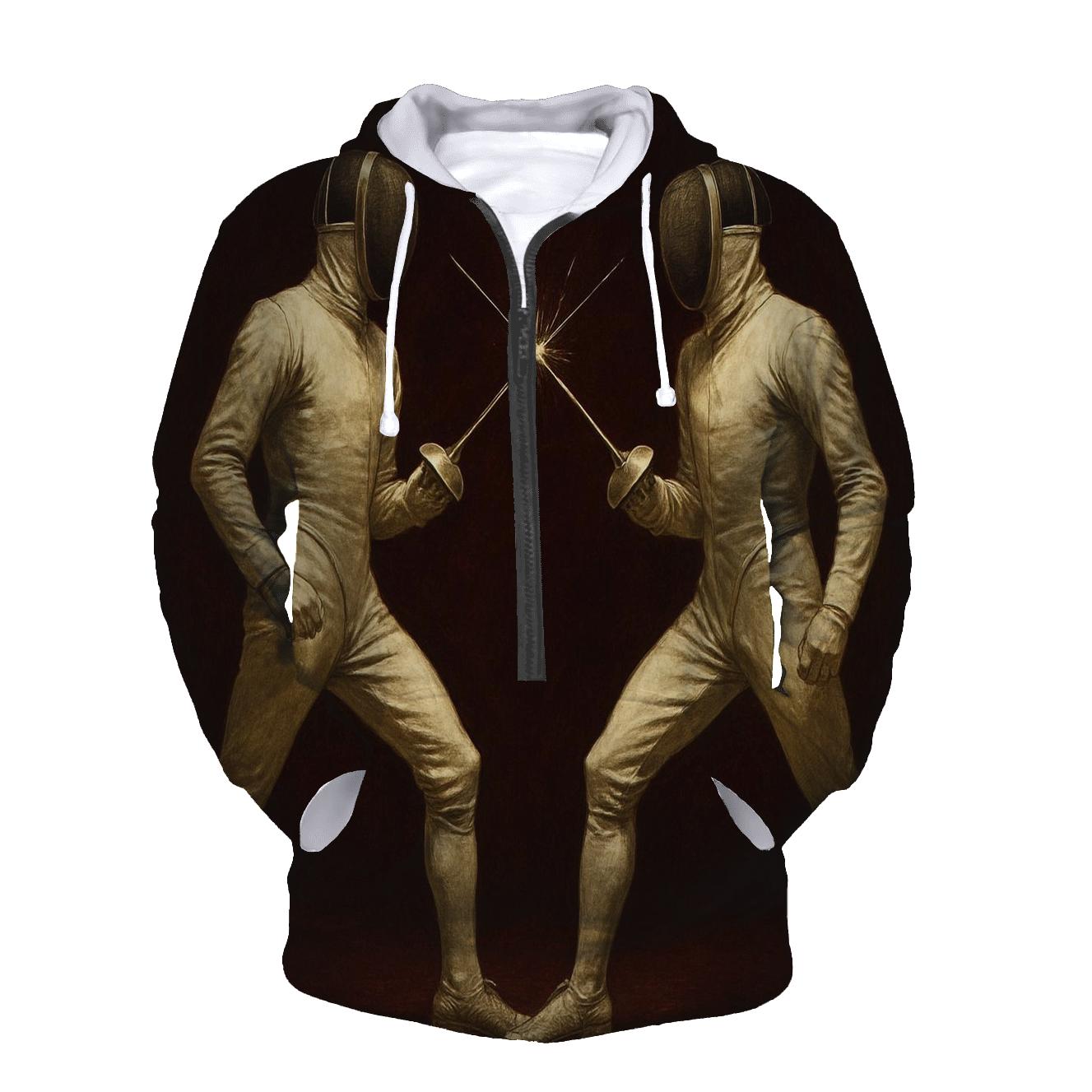 Fencing Duel Silhouette designer hoodies