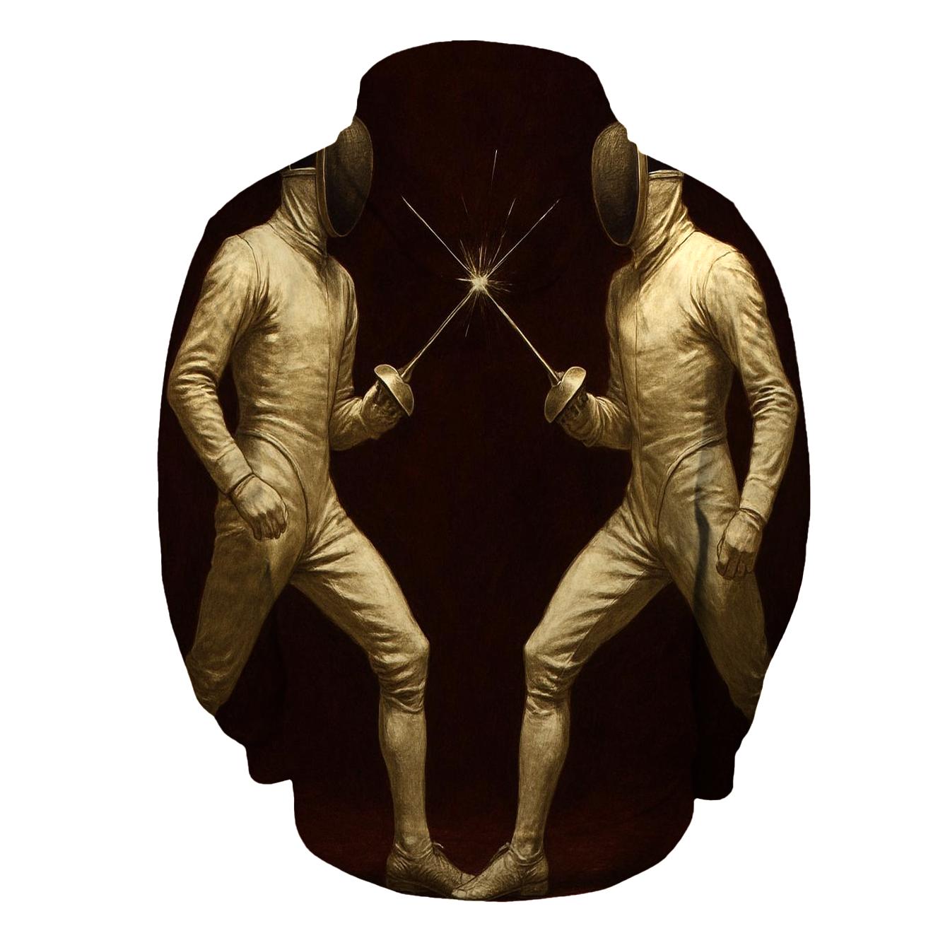 Fencing Duel Silhouette designer hoodies