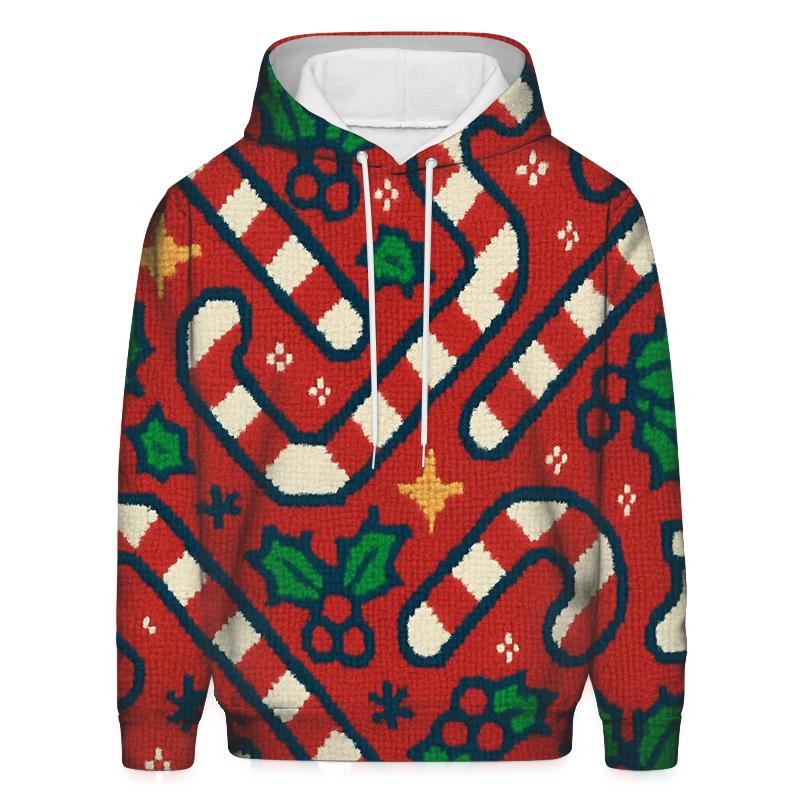 Candy Cane Herringbone Design heavyweight hoodies