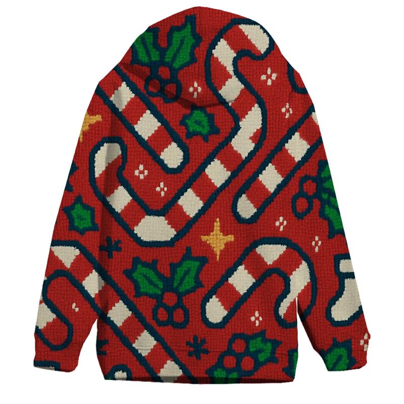 Candy Cane Herringbone Design heavyweight hoodies
