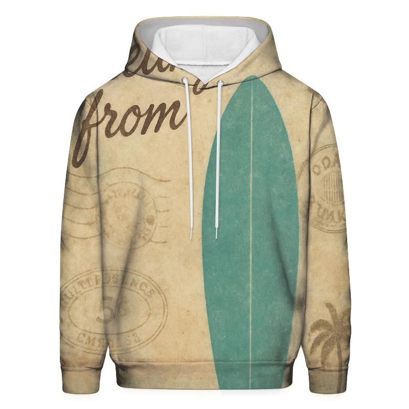 Faded Surfboard Postcard pullover hoodies