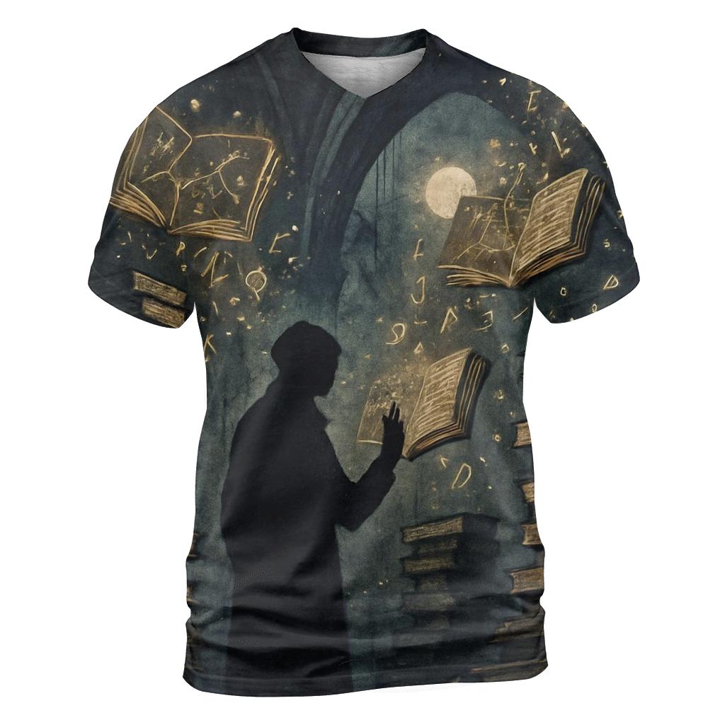The Last Library Of Echoes creative print fashion shirts
