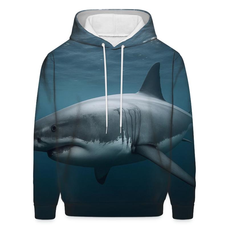 Pelagic Rider Great White embroidered hoodies