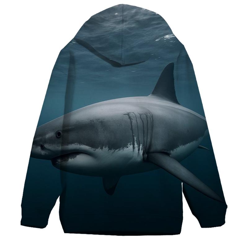 Pelagic Rider Great White embroidered hoodies