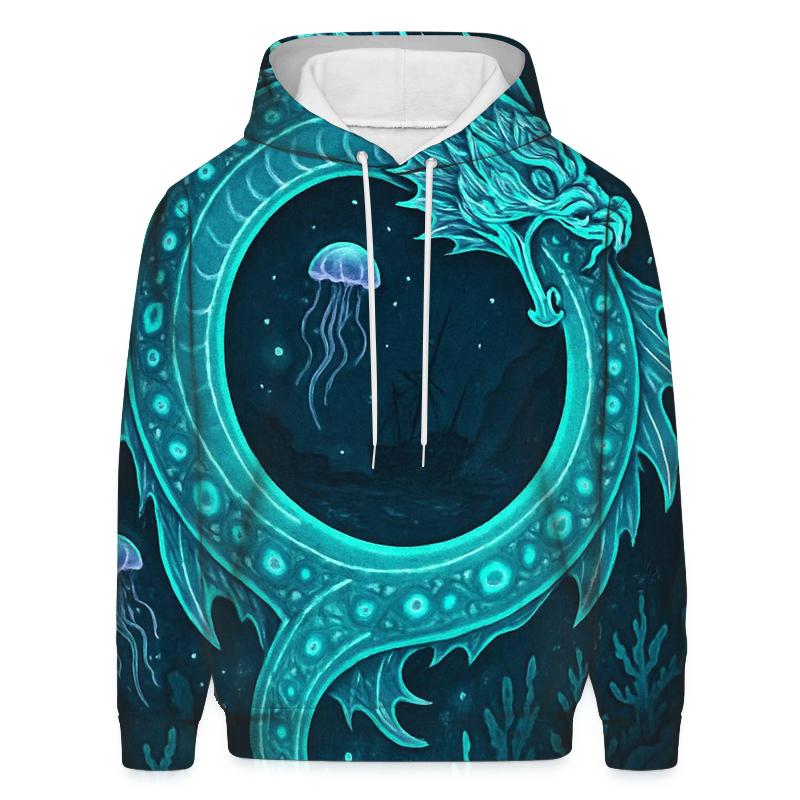 Bioluminescent Deep Ouroboros designer hoodies