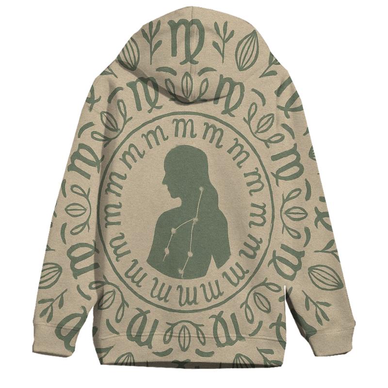 Virgo Earth Mandala Pattern lightweight hoodies