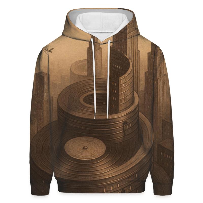 Vinyl Spiral Skyline pullover hoodies
