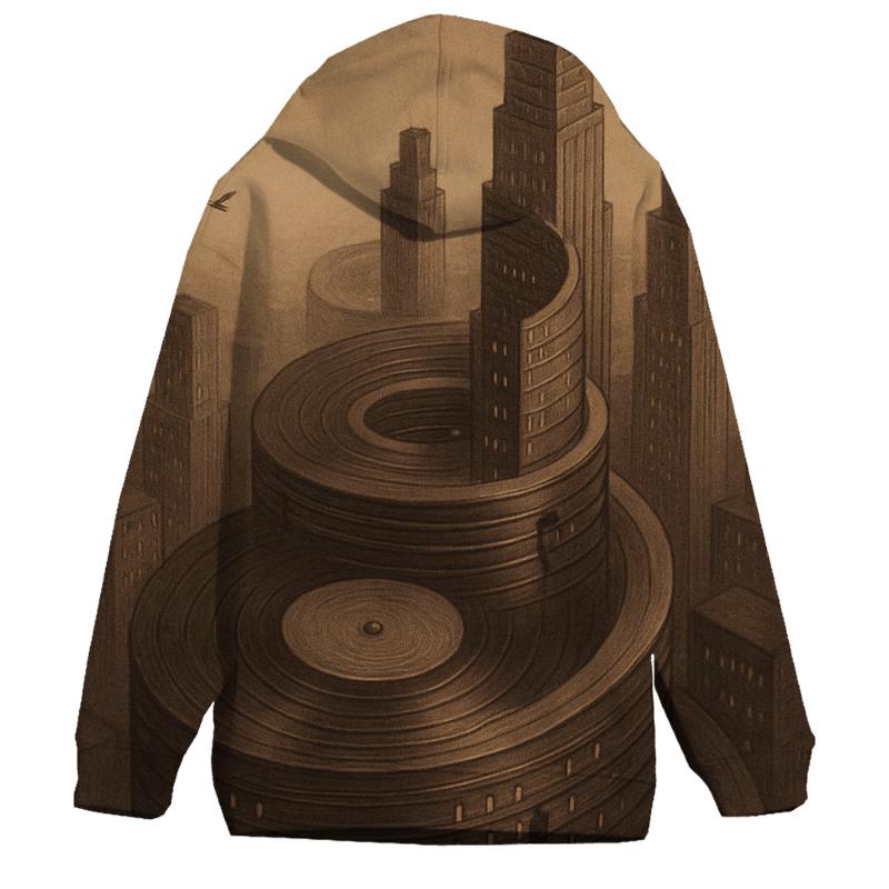 Vinyl Spiral Skyline pullover hoodies