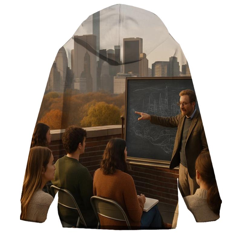 Autumn Rooftop Classroom lightweight hoodies