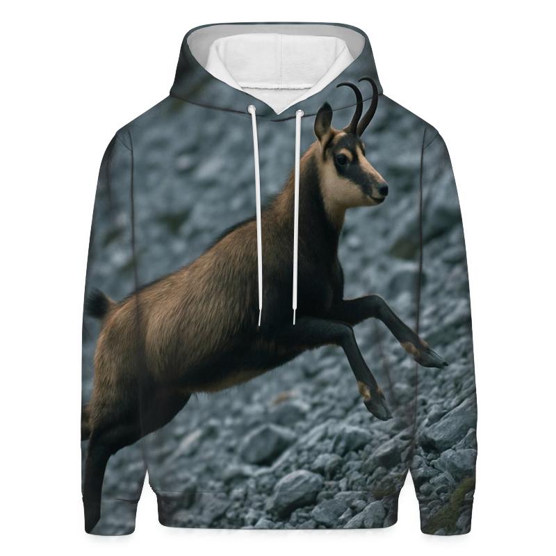 Alpine Chamois Leap embroidered hoodies