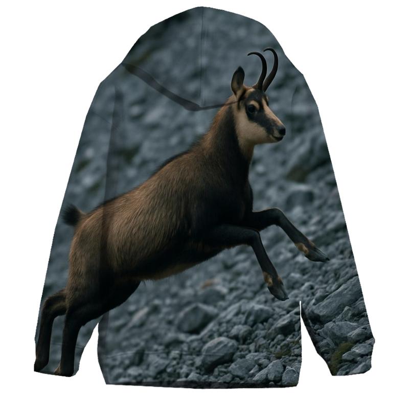 Alpine Chamois Leap embroidered hoodies