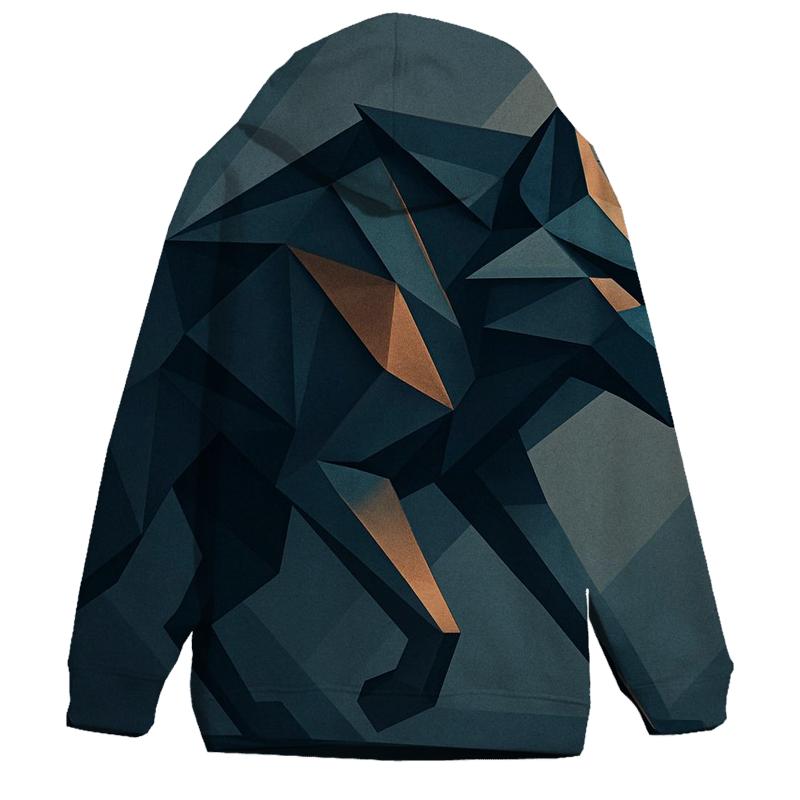 Abstract Geometric Wolf pullover hoodies