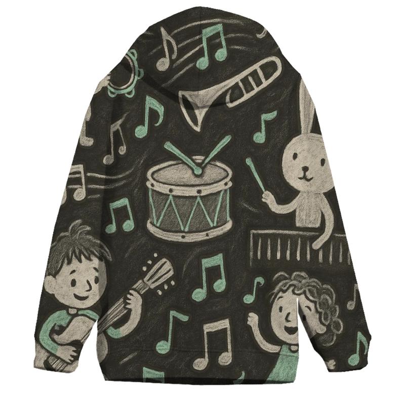 Chalkboard Doodle Music hoodie styles