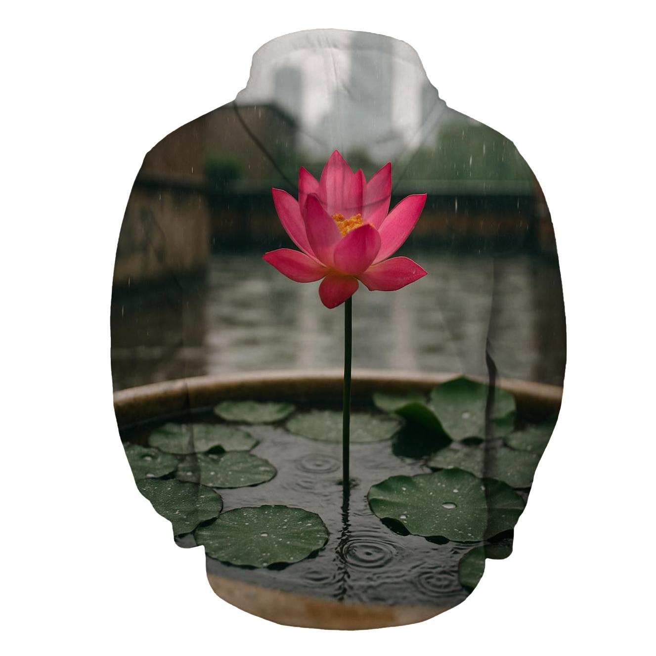 Urban Lotus In Rain designer hoodies