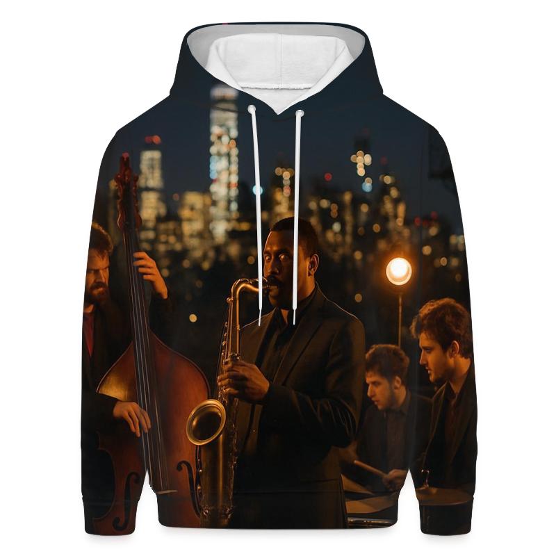 Harlem Jazz Night Skyline lightweight hoodies