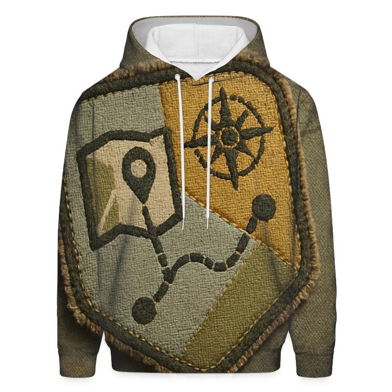 Retro Travel Patch Map hoodie designs