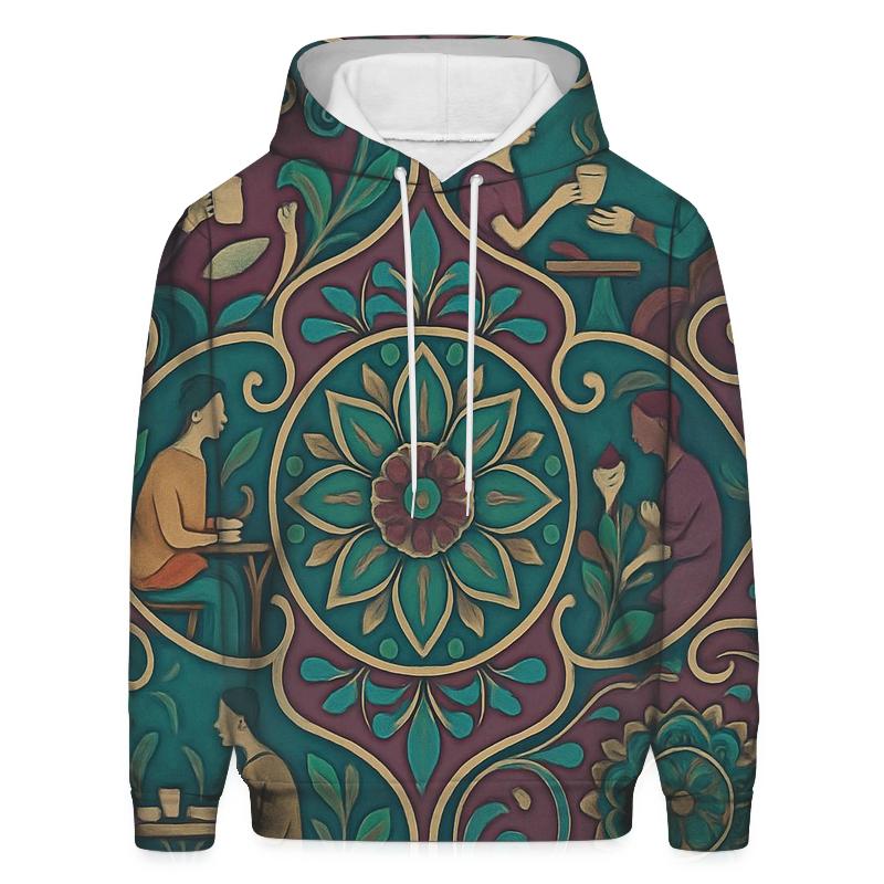 Bean Mandala Tile graphic hoodies
