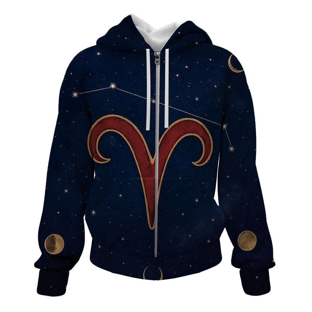 Celestial Aries Constellation Map custom hoodies