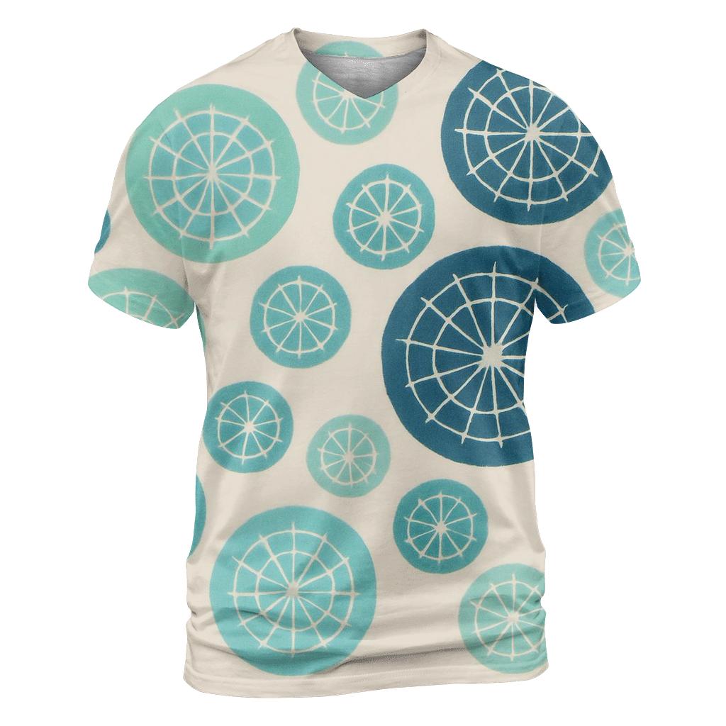 Kumo Spider Rosettes Aqua trendy printed shirt styles