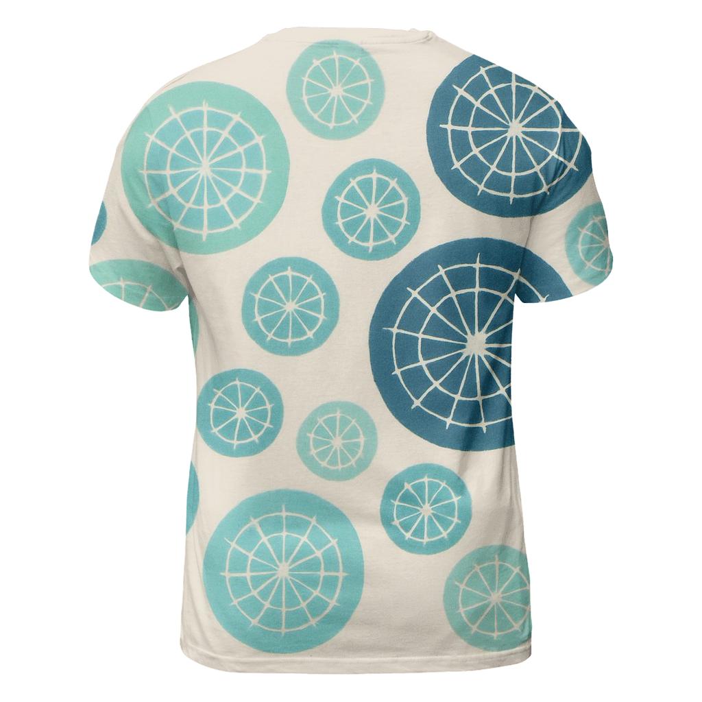 Kumo Spider Rosettes Aqua trendy printed shirt styles
