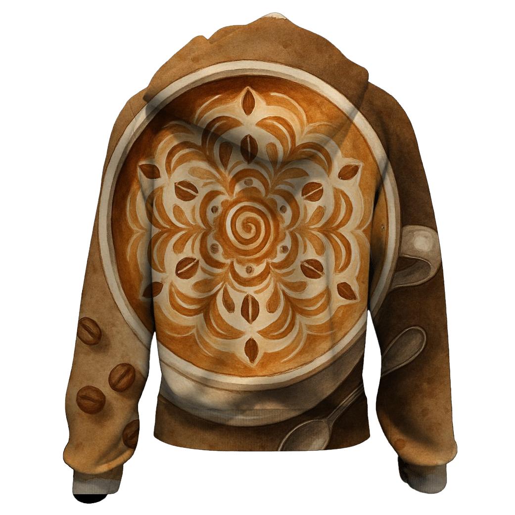 Latte Swirl Mandala designer hoodies